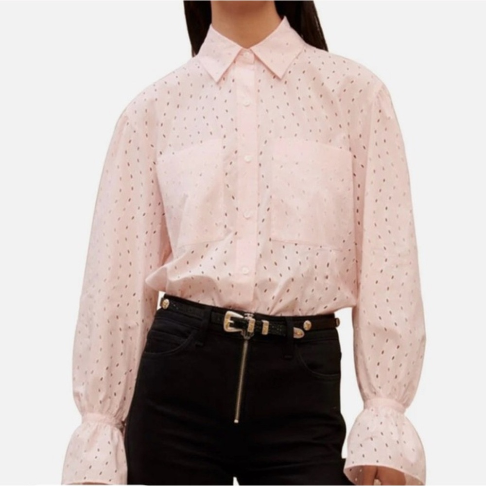 MAJE BRODERIE ANGLAISE SHIRT